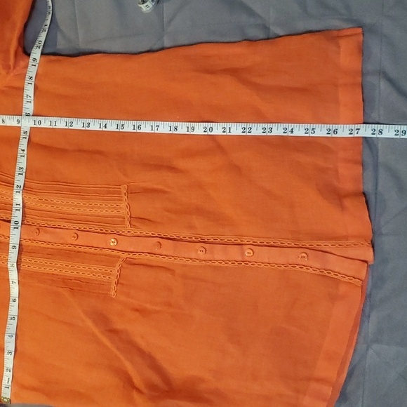 Tommy Bahama Top Blouse Button Down 3/4 Roll Tab Sleeves 100% Linen Sz S - Picture 10 of 10